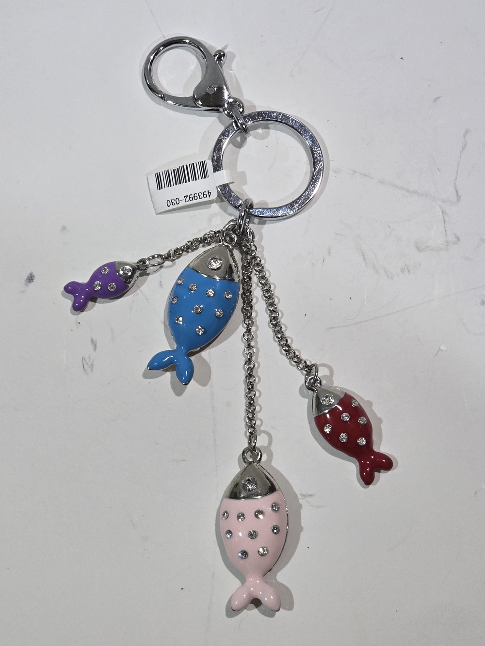 Cute Multi-Color Fish Charm Keychain - Pink, Blue, Red, Purple